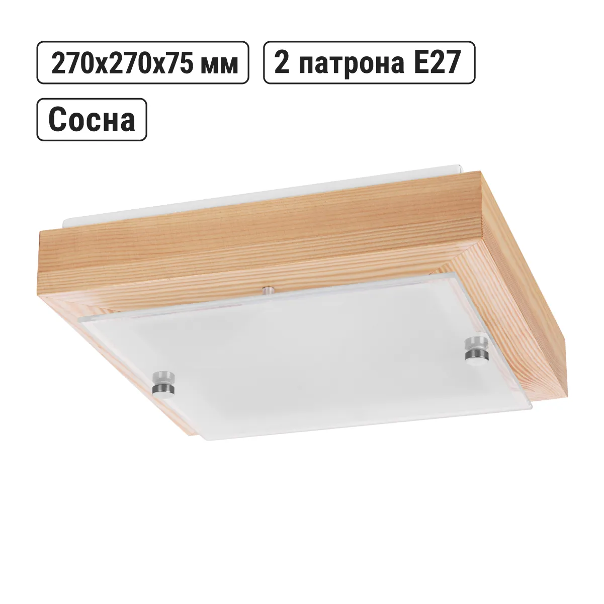 Lumină NPB 02-2x40-111 UHЛ4 "Kyoto-1" pin 2x40W IP20 (270x270x75) TDM