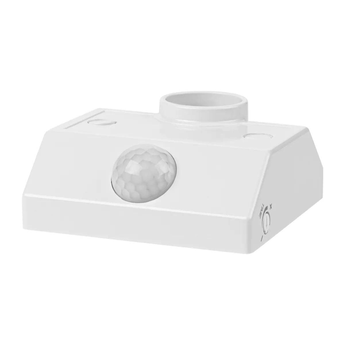 Senzor de mișcare perete cu soclu DDSPt-01 60Вт, 10-300с, 6м, 3+Лк, 120(сбоку)+360(сверху)гр, IP20, TDM