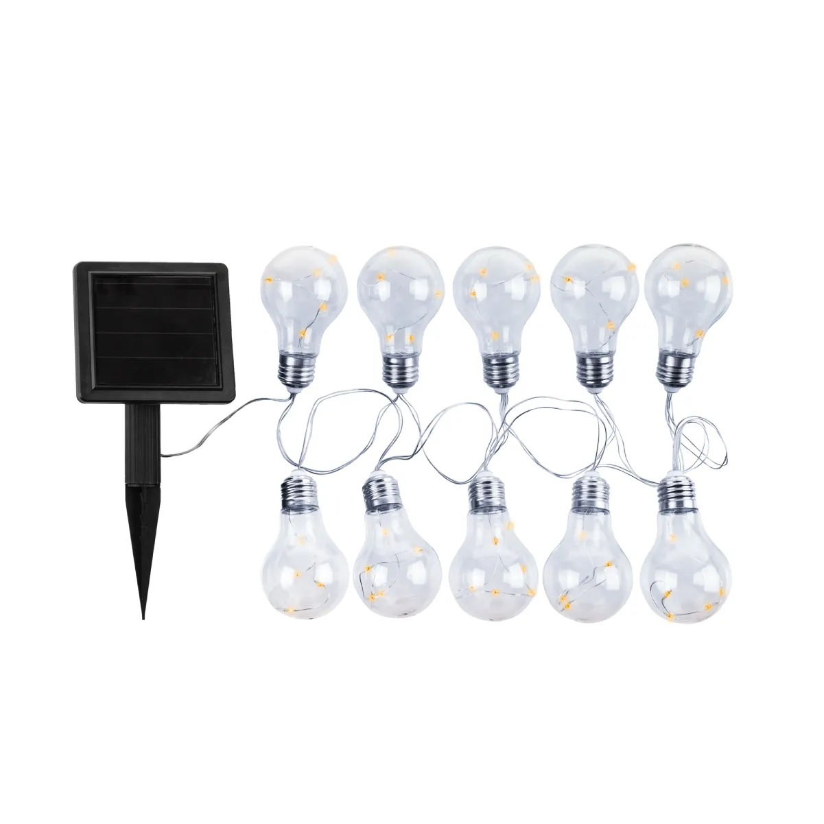 Ghirlandă ССГ-110 „Lămpi” pe panou solar, 1,3 m, 60 LED, alb cald, IP44, TDM