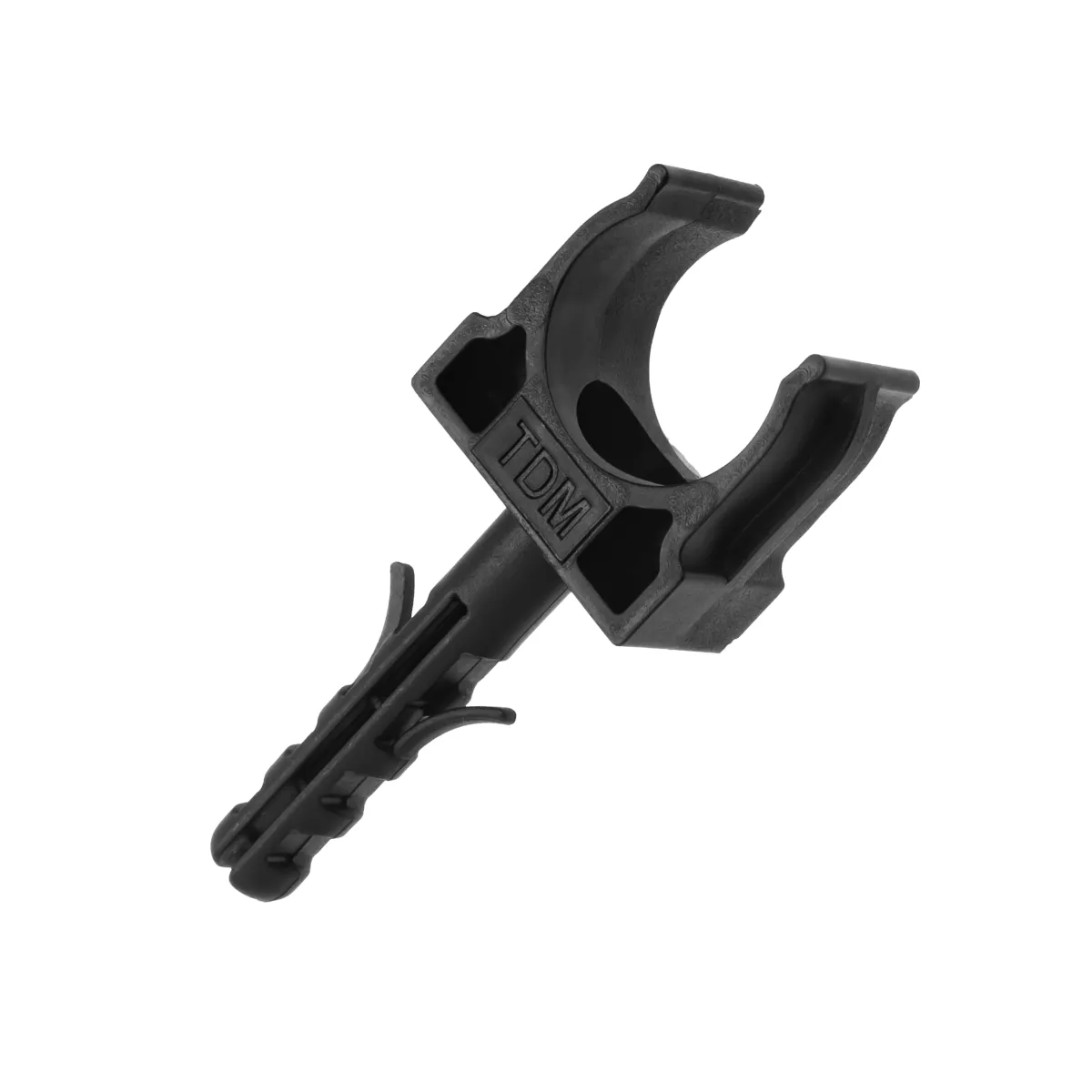 Clema de fixare pentru țeavă 16 mm cu diblu (100 buc.) neagră TDM