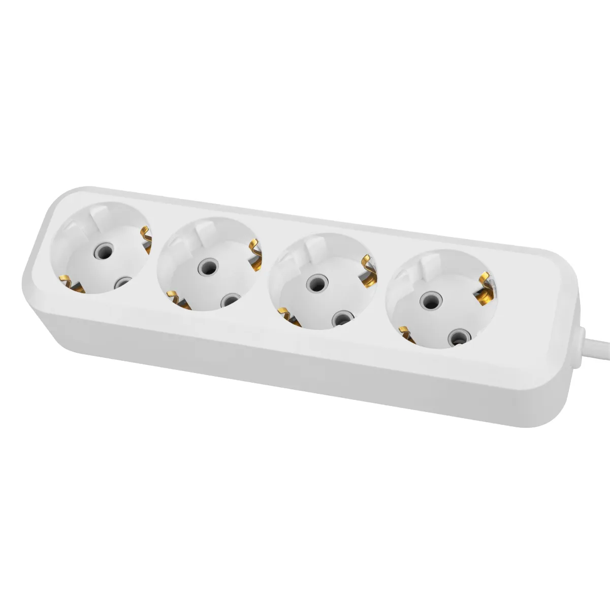 Prelungitor 4 prize, 1,5 metri, cu/ împământare, 16 A, 3680 W, alb, НАРОДНЫЙ