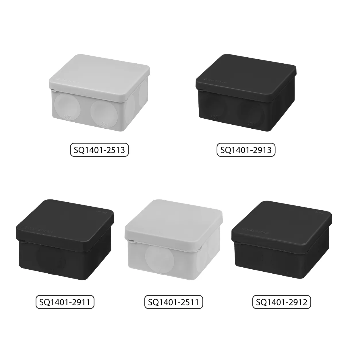 Cutie de răsucire, dublu component, OP 80x80x40 mm, IP66, 8 intrări, gri, cod de bare integrat TDM