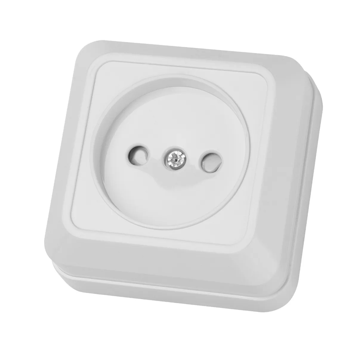 Розетка 2П открытой установки с з/ш IP20 10А, белый "Ладога" TDM(SQ1801-0059)