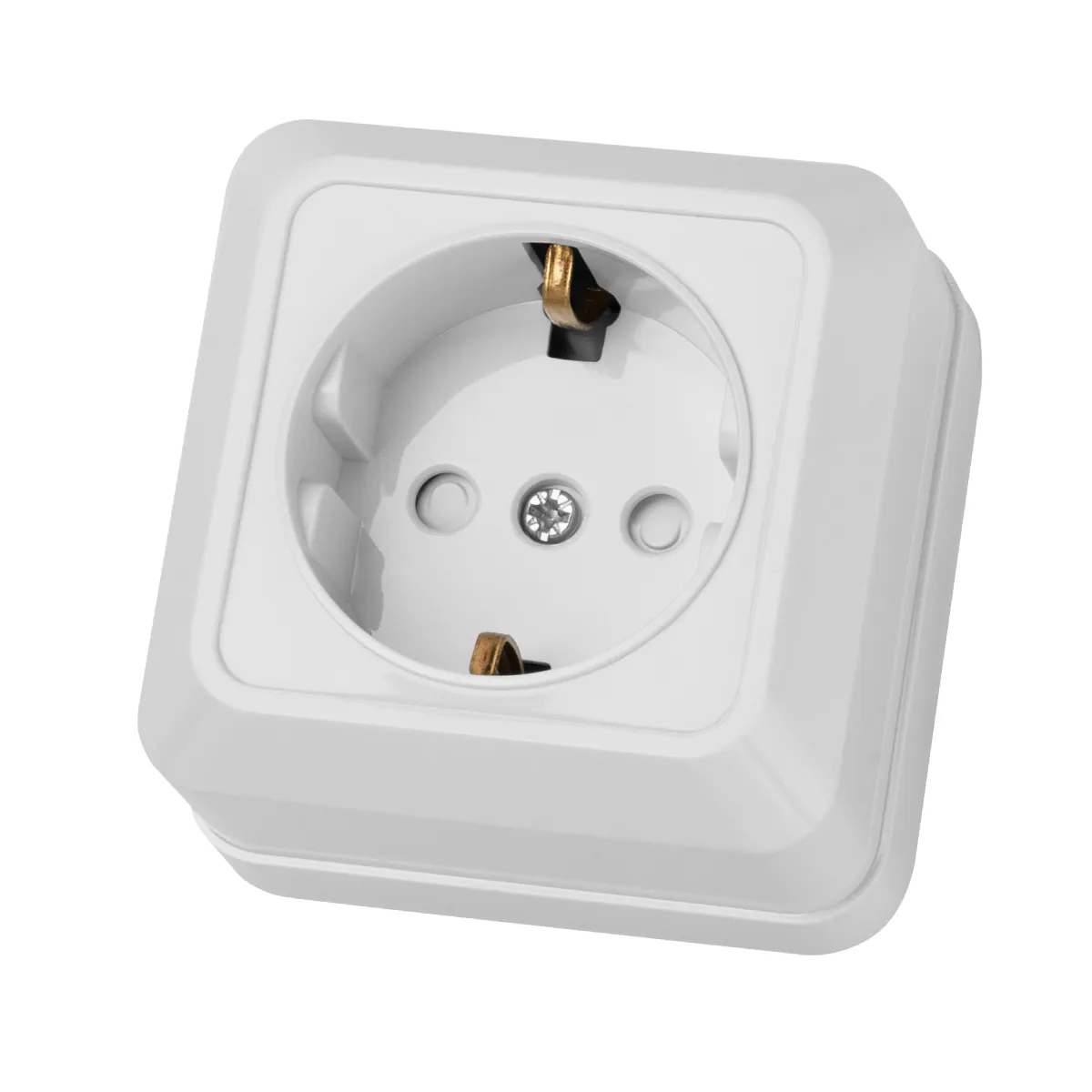 Розетка 2П+З открытой установки с з/ш IP20 16А, белый "Ладога" TDM(SQ1801-0060)