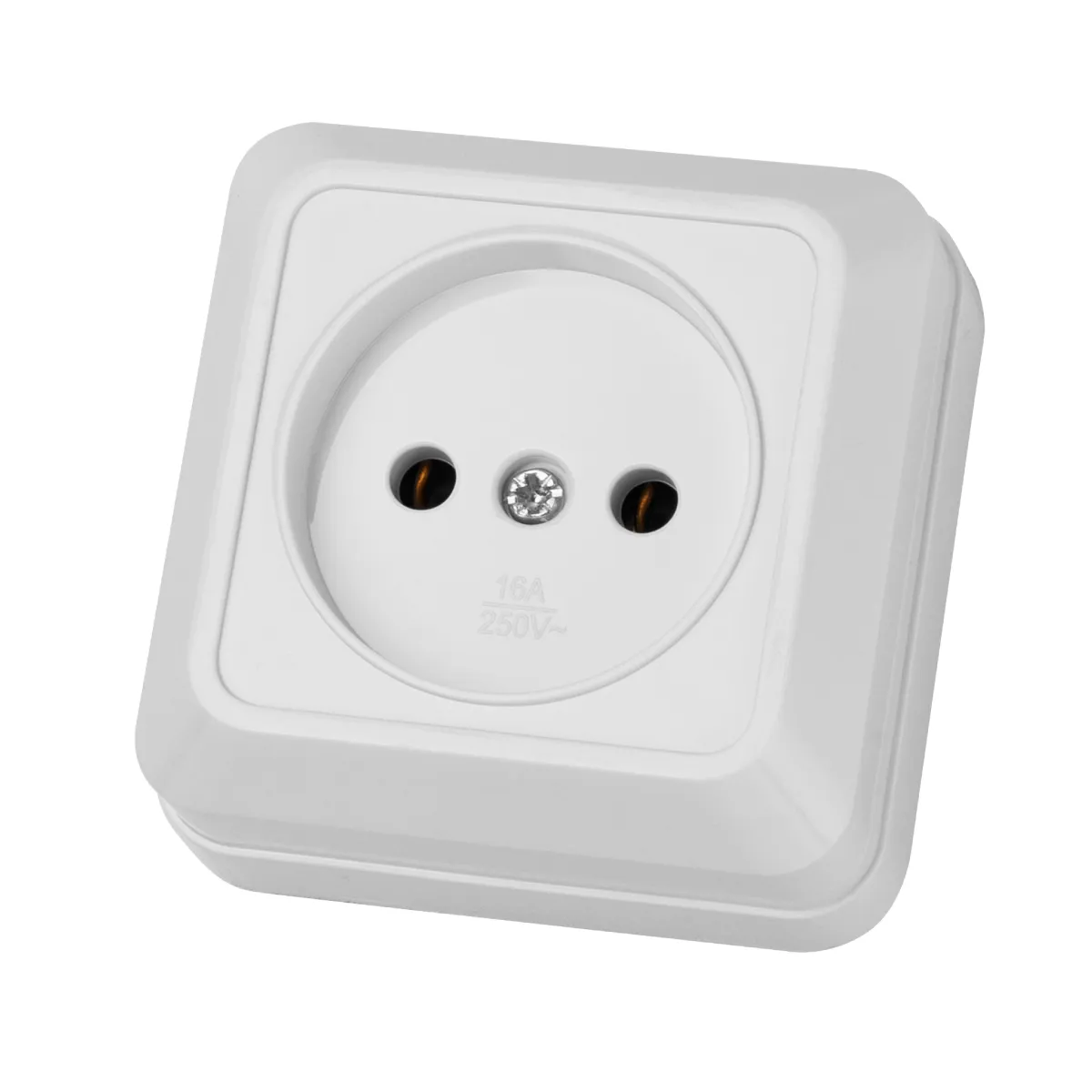 Priză 2P de montaj deschis IP20 10A 250V (ceramică) albă "Ladoga" TDM
