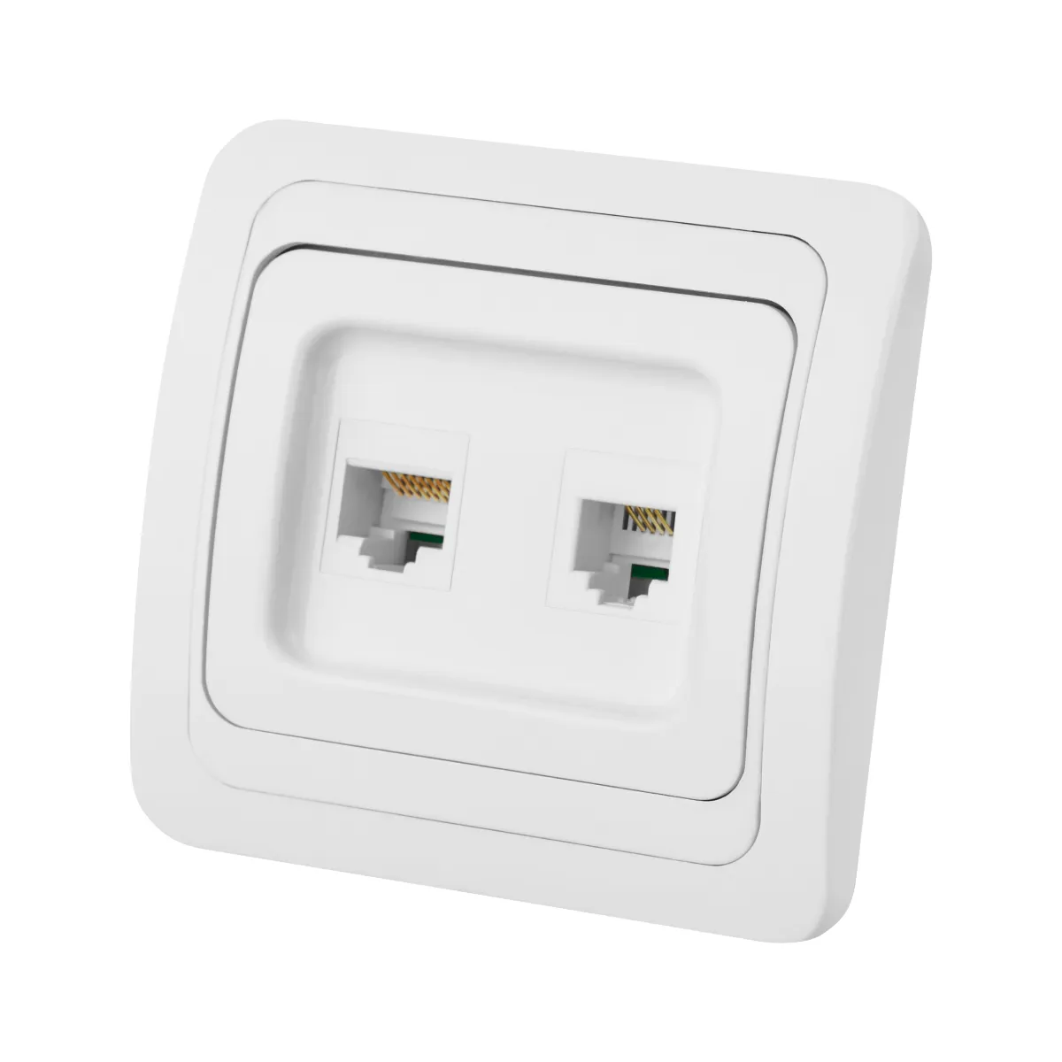Розетка комп'ютерна RJ-45 + ТФ (RJ-11) біла "Валдай" TDM