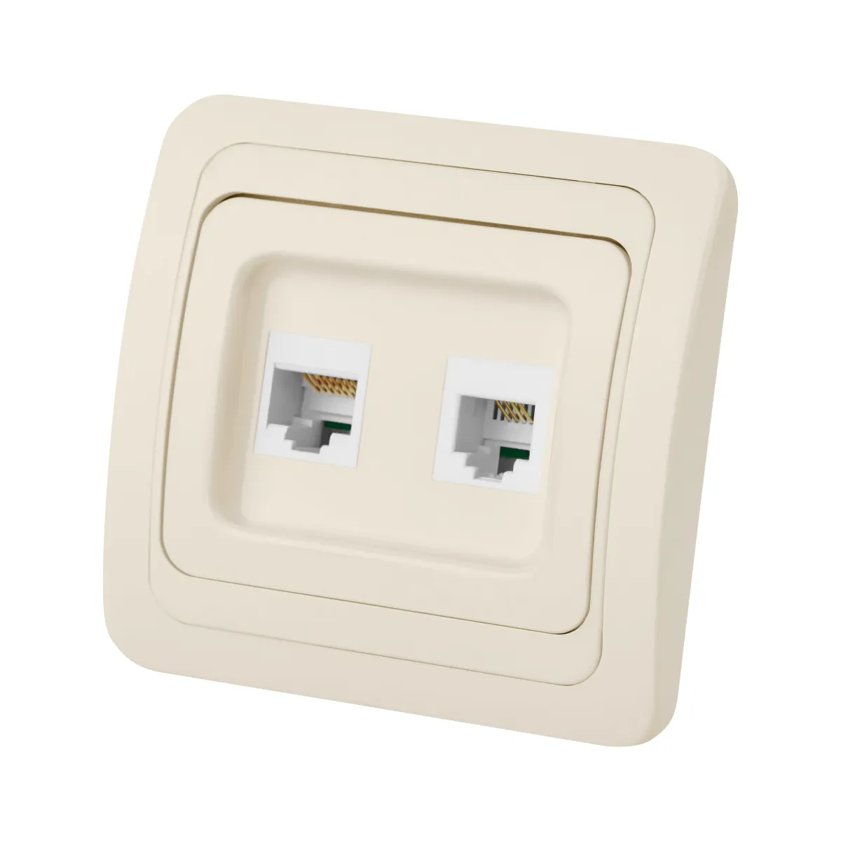 Розетка комп'ютерна RJ-45 + TФ (RJ-11) сл. кость "Валдай" TDM