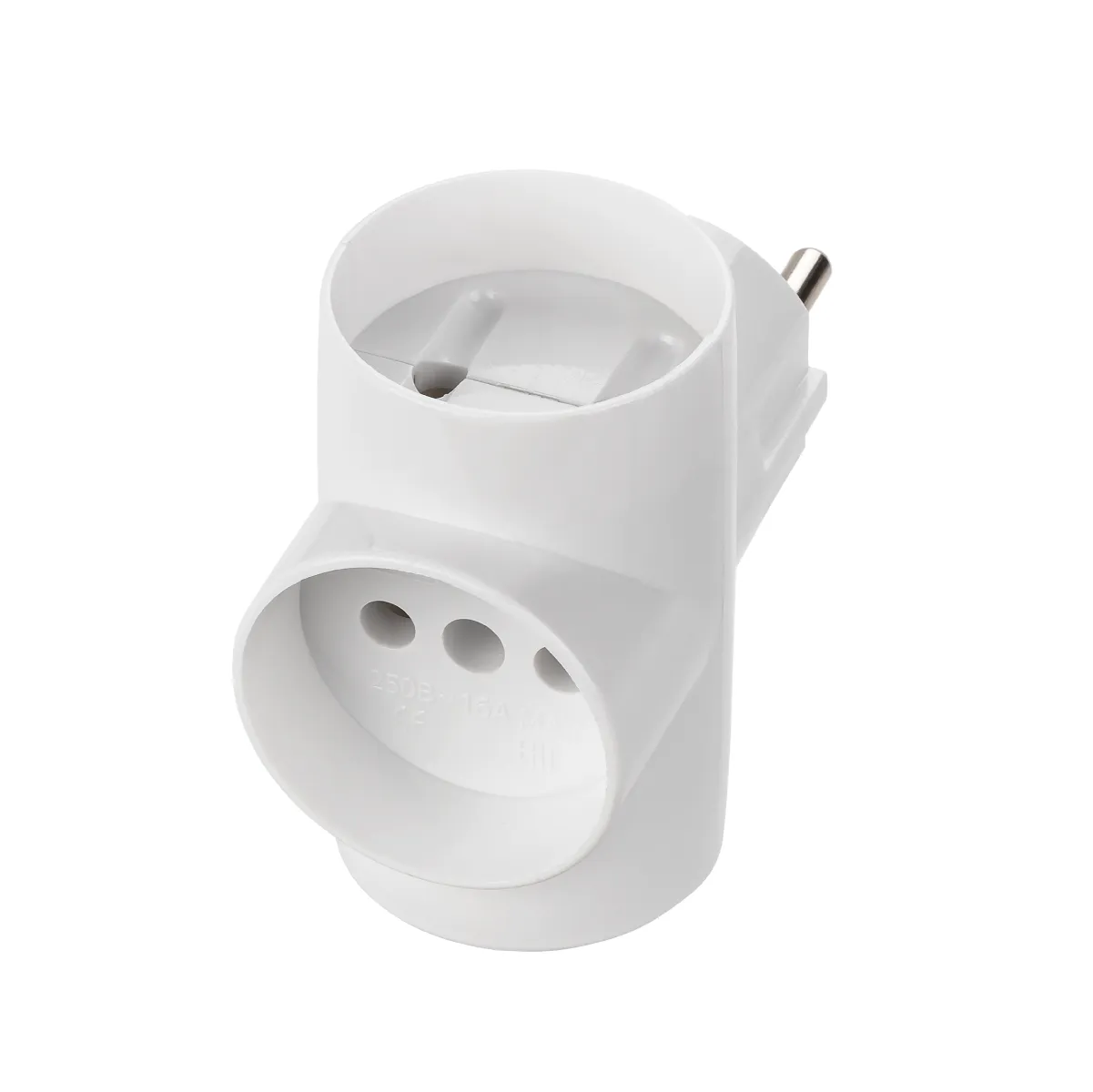 Adaptor 3x2P 16A 250B alb TDM