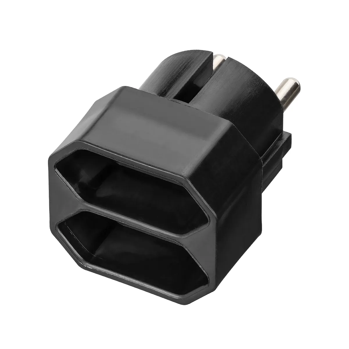 Bloc cu 2 prize 2P 2,5 A 250 B pentru priză plată negru TDM