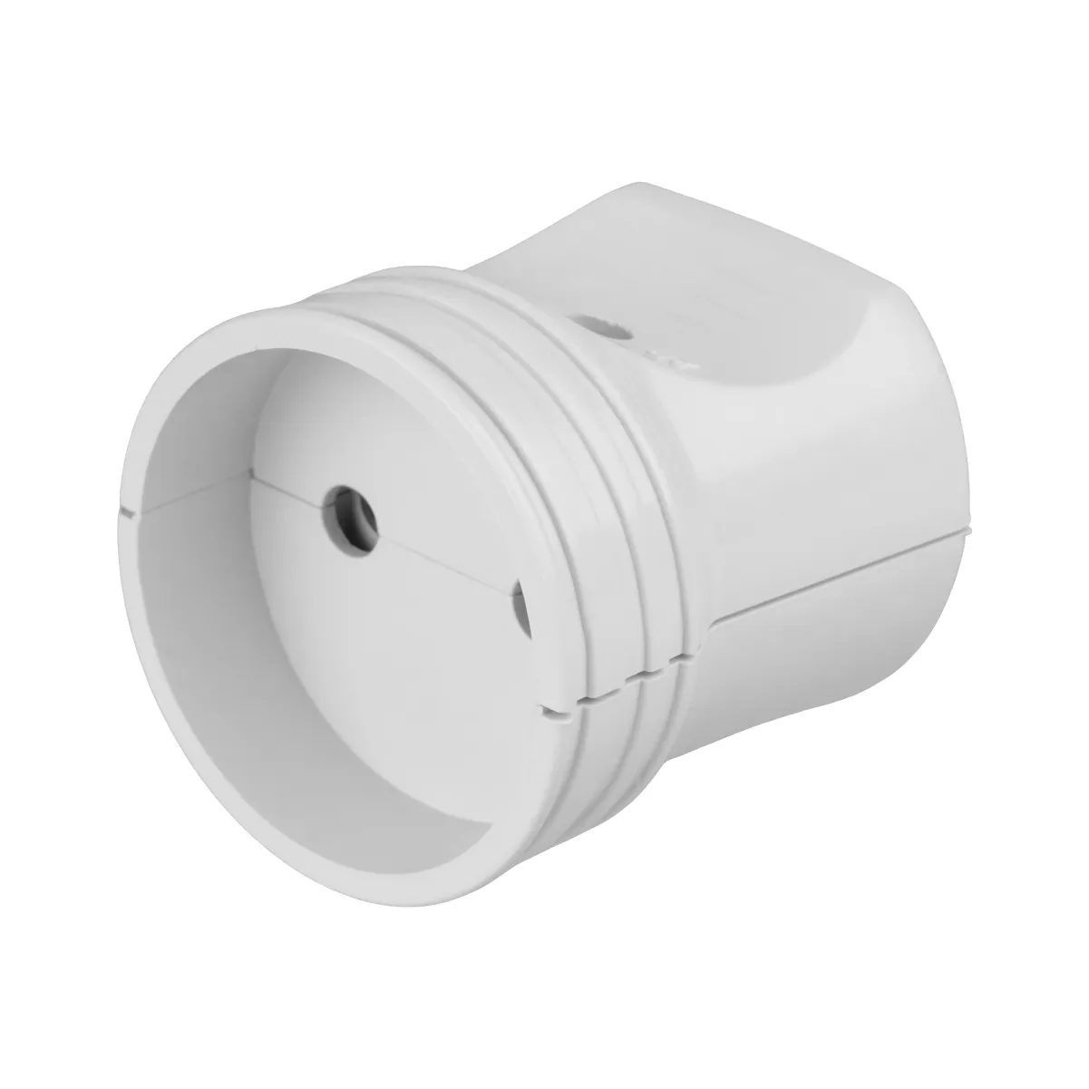 Priză de cablu 2P fără împământare, albă, 10A 250V, seria "Народная"