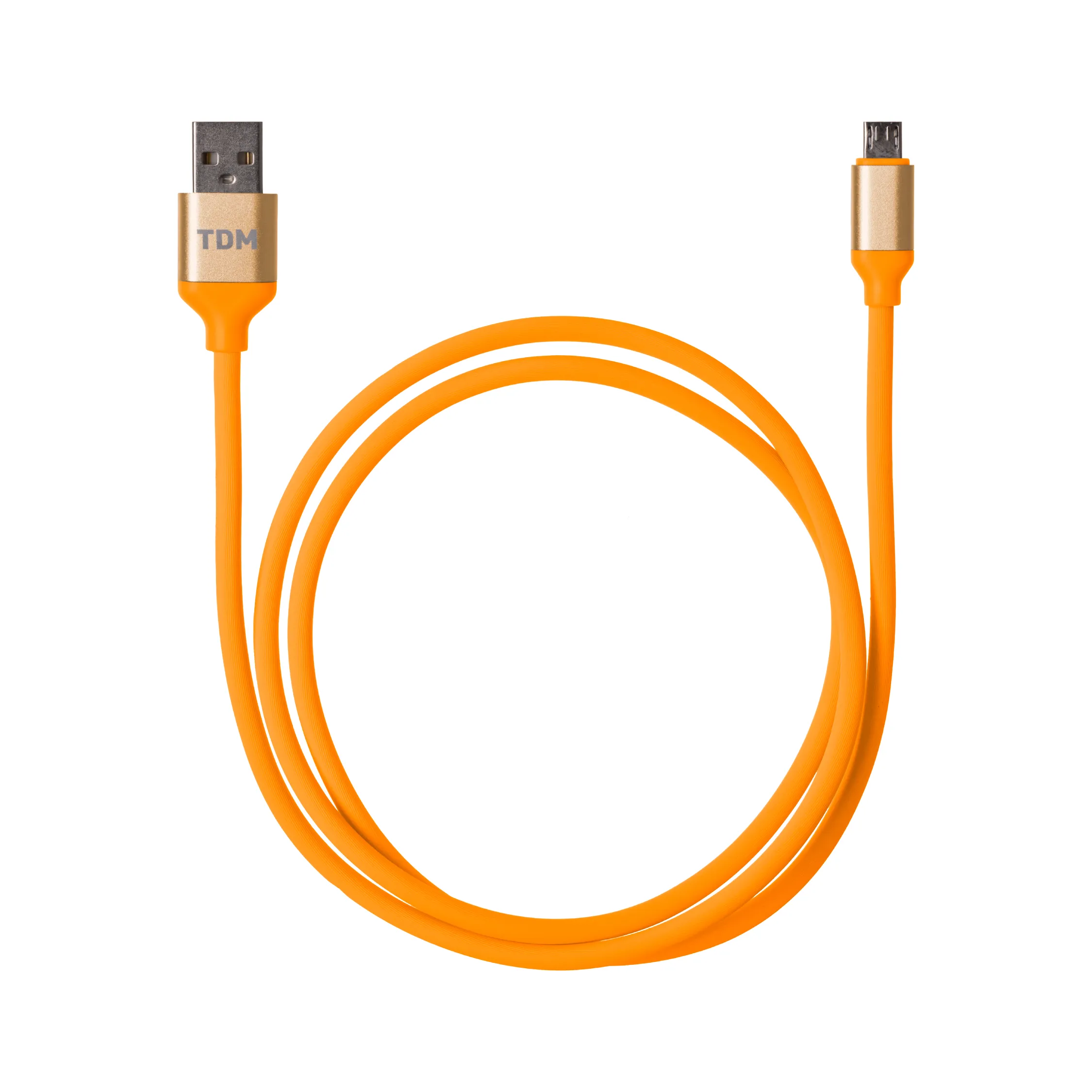 Дата-кабель, ДК 13, USB - micro USB, 1 м, силиконовая оплетка, оранжевый, TDM(SQ1810-0313)