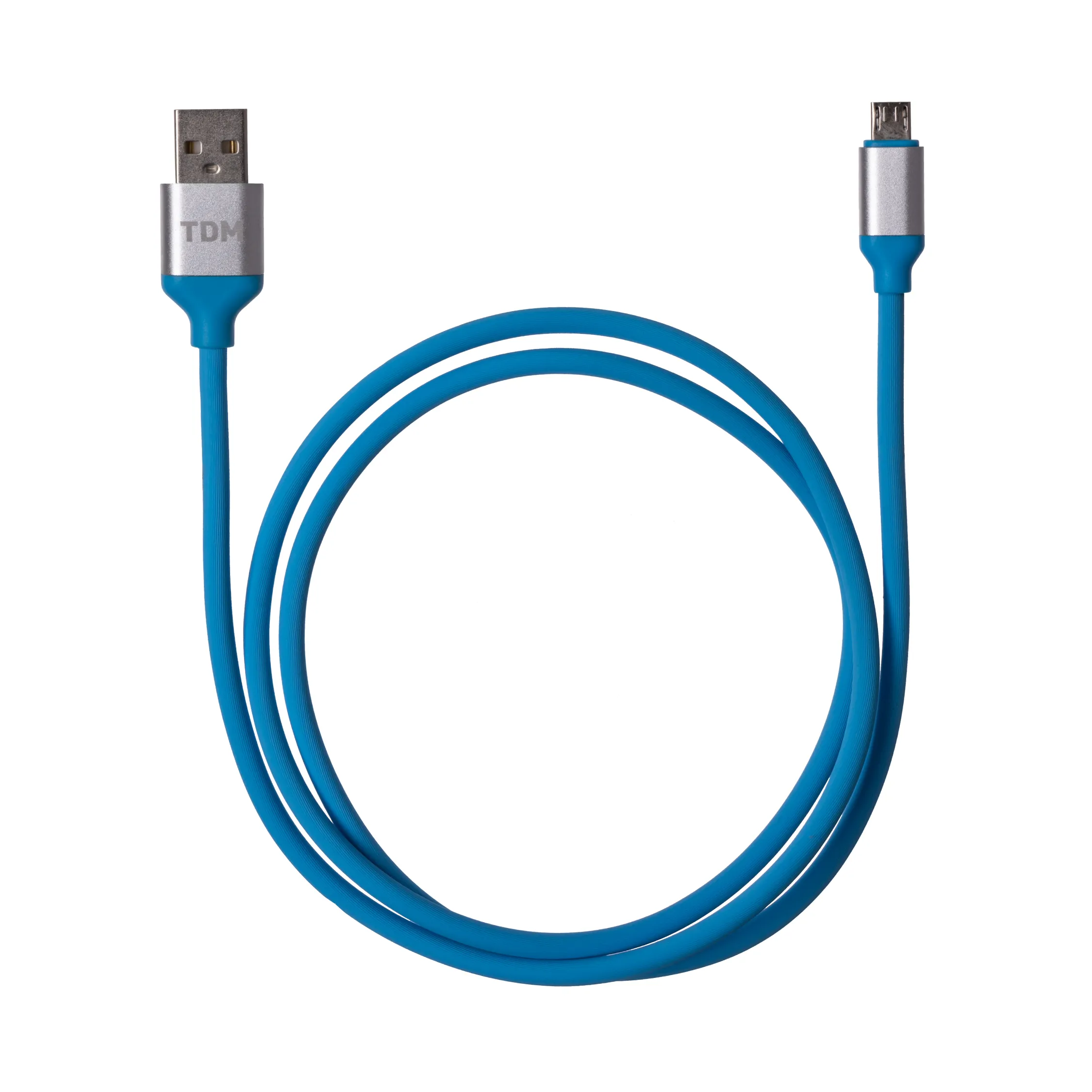 Дата-кабель, ДК 16, USB - micro USB, 1 м, силиконовая оплетка, голубой, TDM(SQ1810-0316)