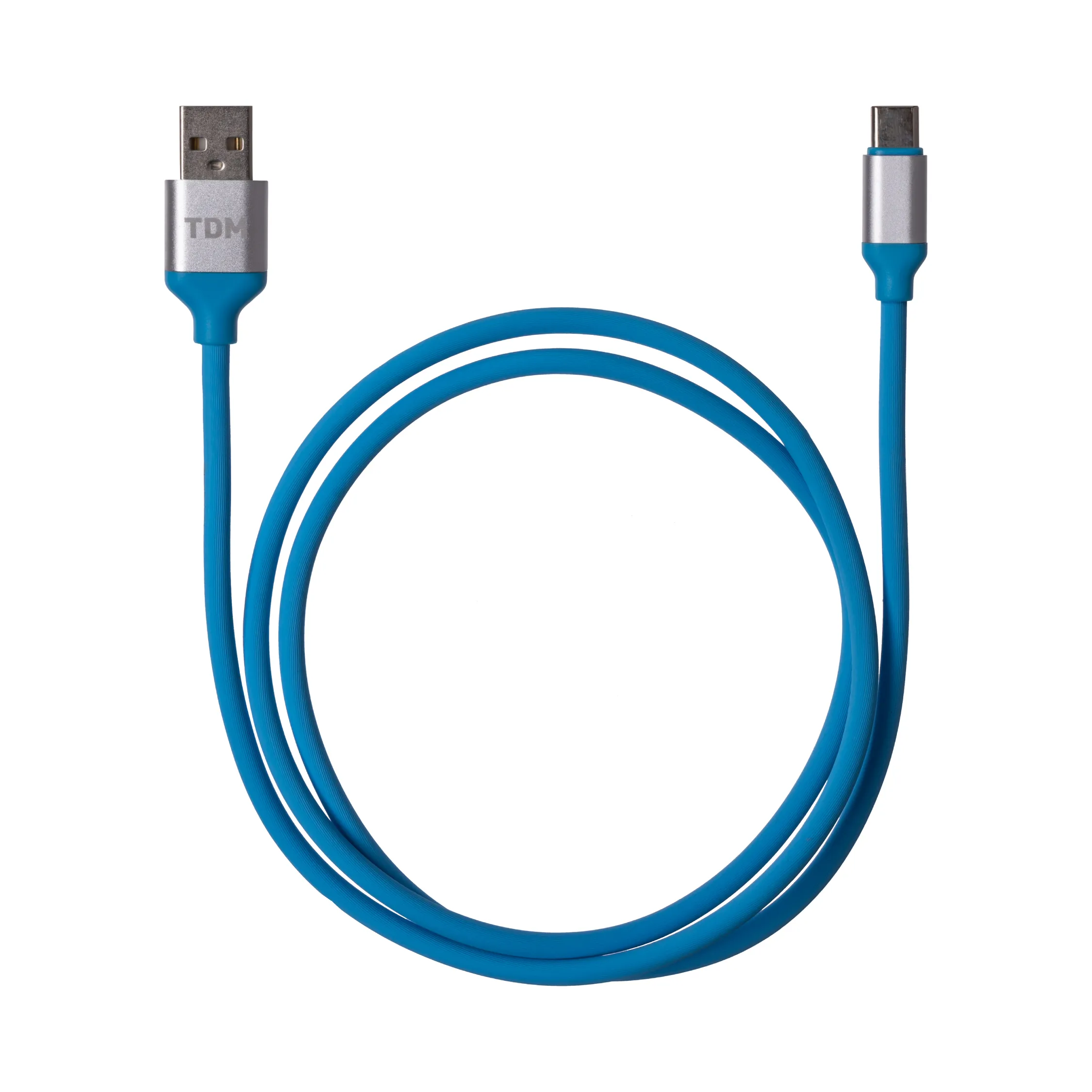 Дата-кабель, ДК 17, USB - USB Type-C, 1 м, силиконовая оплетка, голубой, TDM(SQ1810-0317)