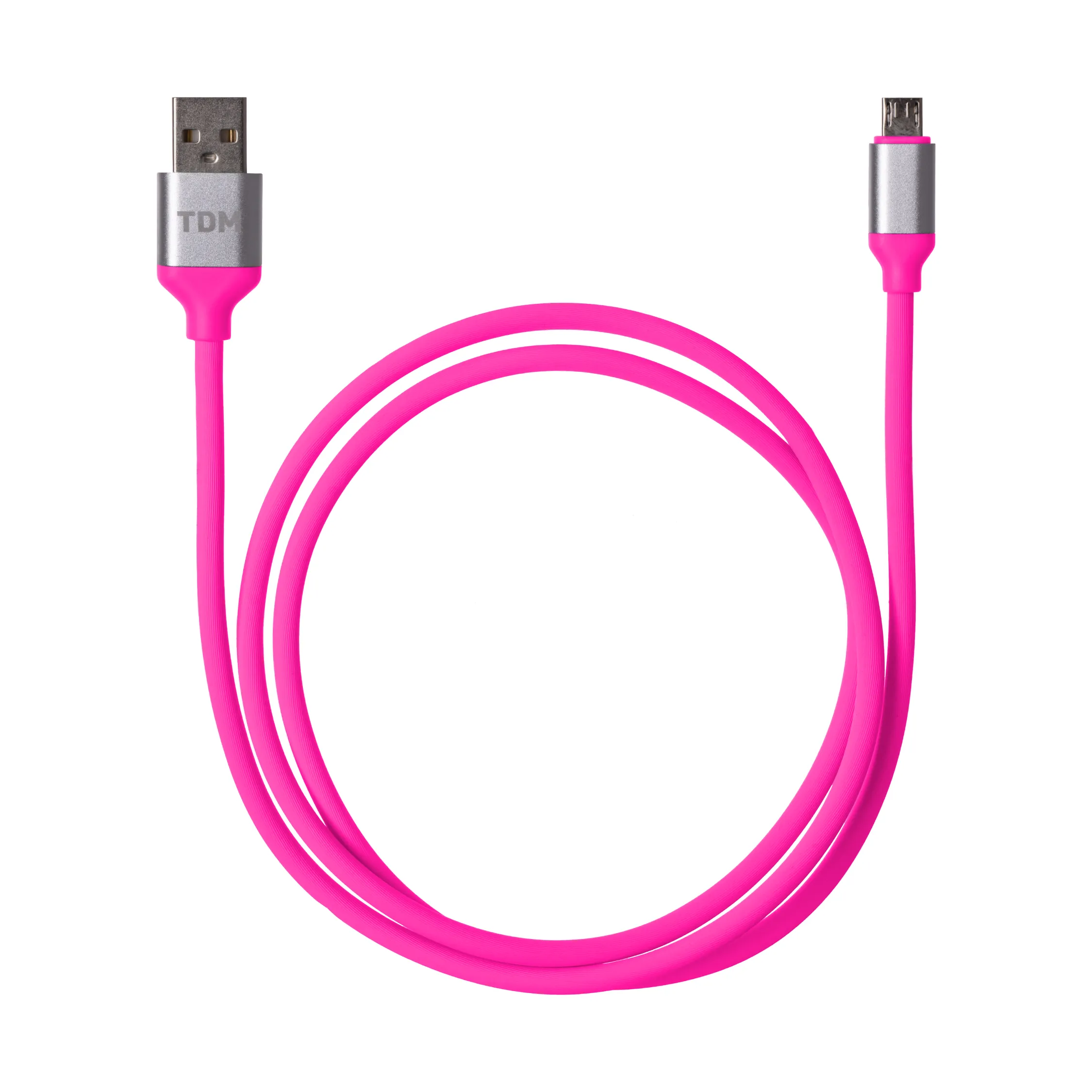 Дата-кабель, ДК 19, USB - micro USB, 1 м, силиконовая оплетка, розовый, TDM(SQ1810-0319)