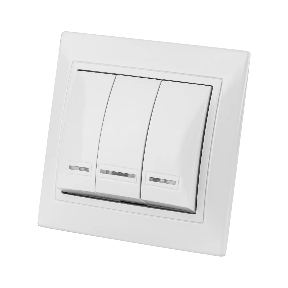 Comutator 3 cl. cu iluminare 10A (bază plastică) alb "Taymyr" TDM