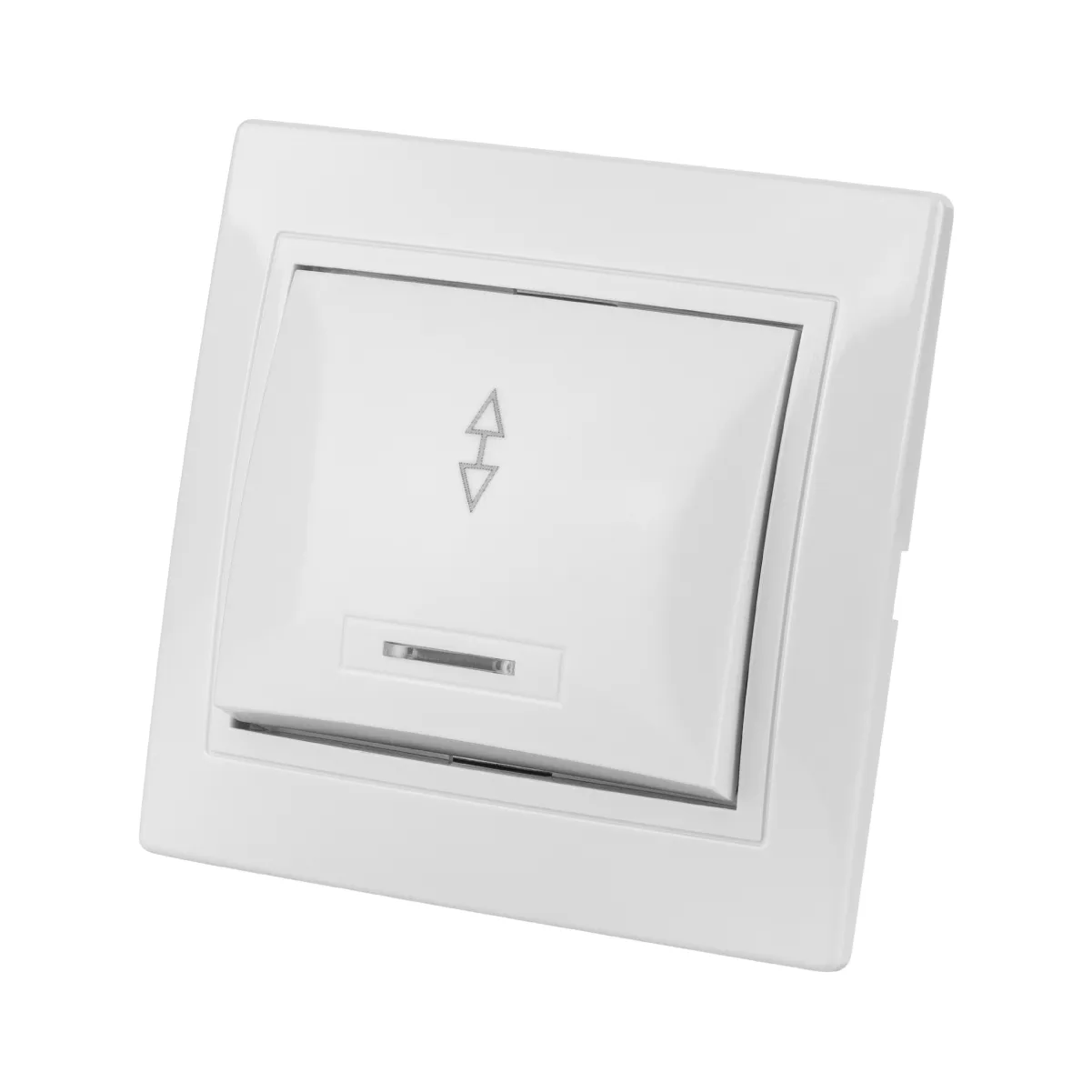Comutator pe 2 direcții 1 cl. cu iluminare 10A (bază ceramică) alb "Taymyr" TDM