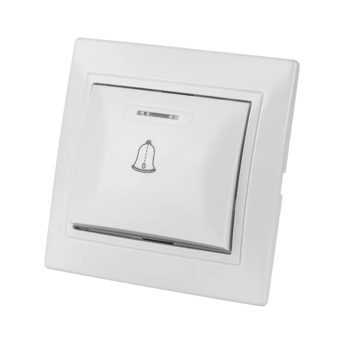 Buton de apel cu iluminare 6A (bază ceramică) alb "Таймыр" TDM