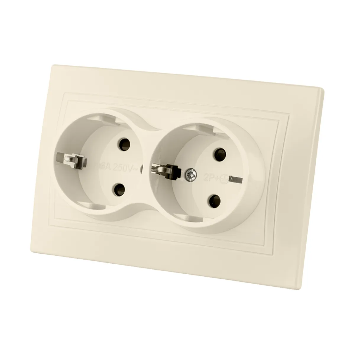 Priză dublă 2P+Z cu protecție la suprasarcină 16A 250V (bază ceramică) sl. kост "Таймыр" TDM