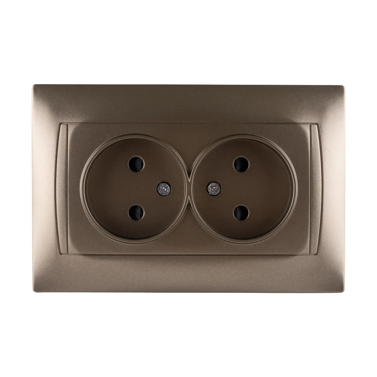 Priză dublă 2P 10A 250V cu protecție împotriva șocurilor bronz "Лама" TDM