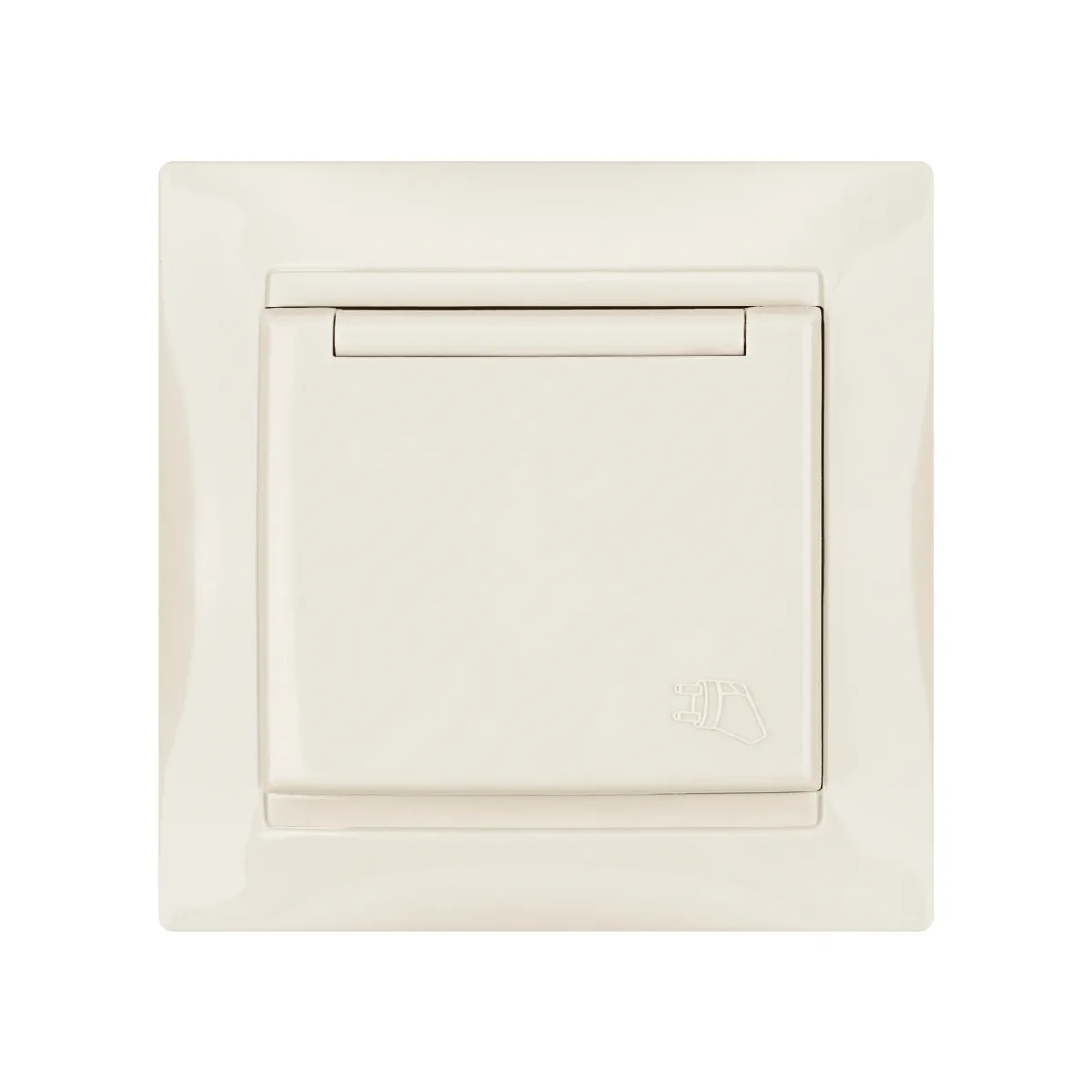 Priză 2P+Z 16A 250V IP44 cu protecție la suprasarcină și capac perlat "Lama" TDM