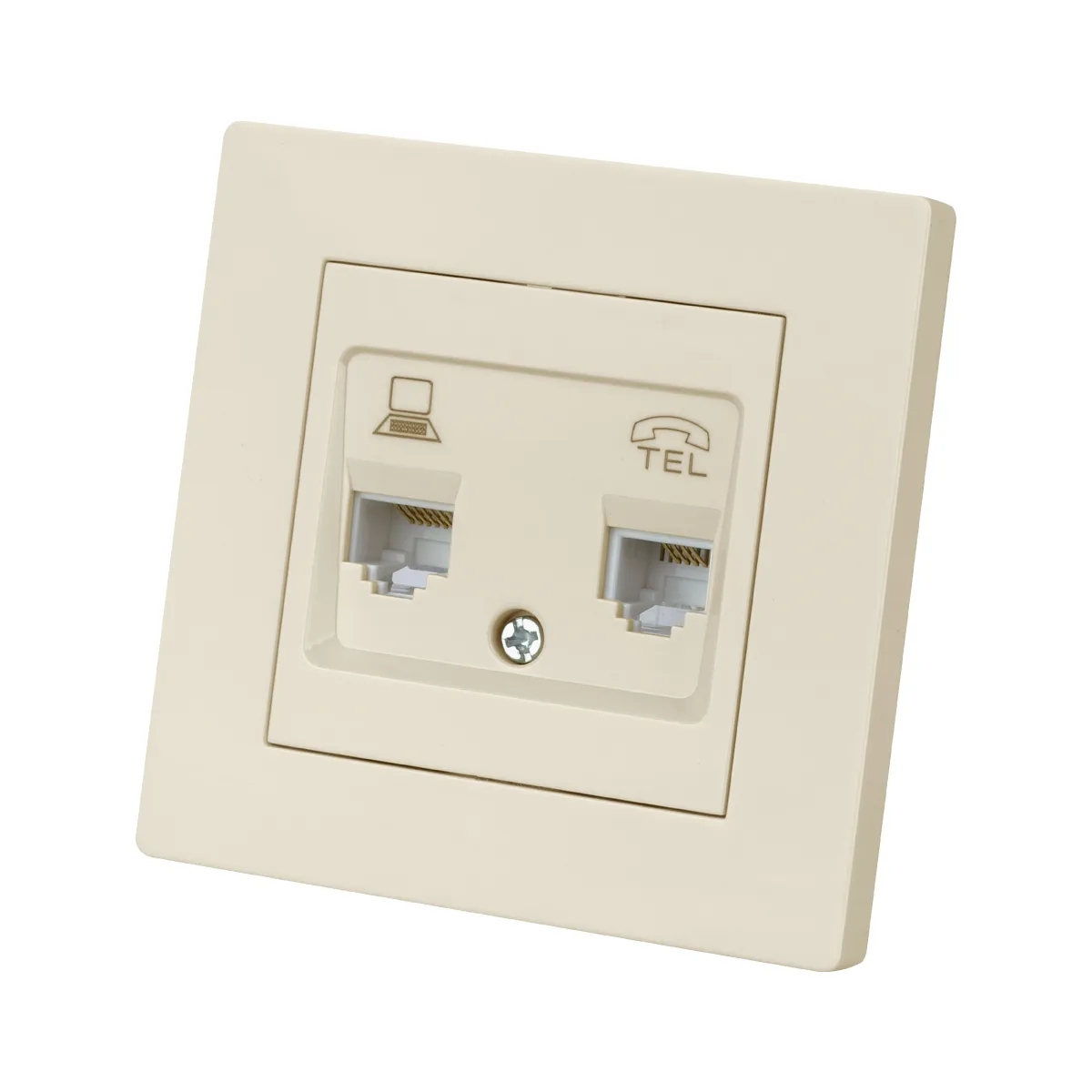 Розетка телефонная RJ11 + компьютерная RJ45 сл. кость "Сенеж" TDM