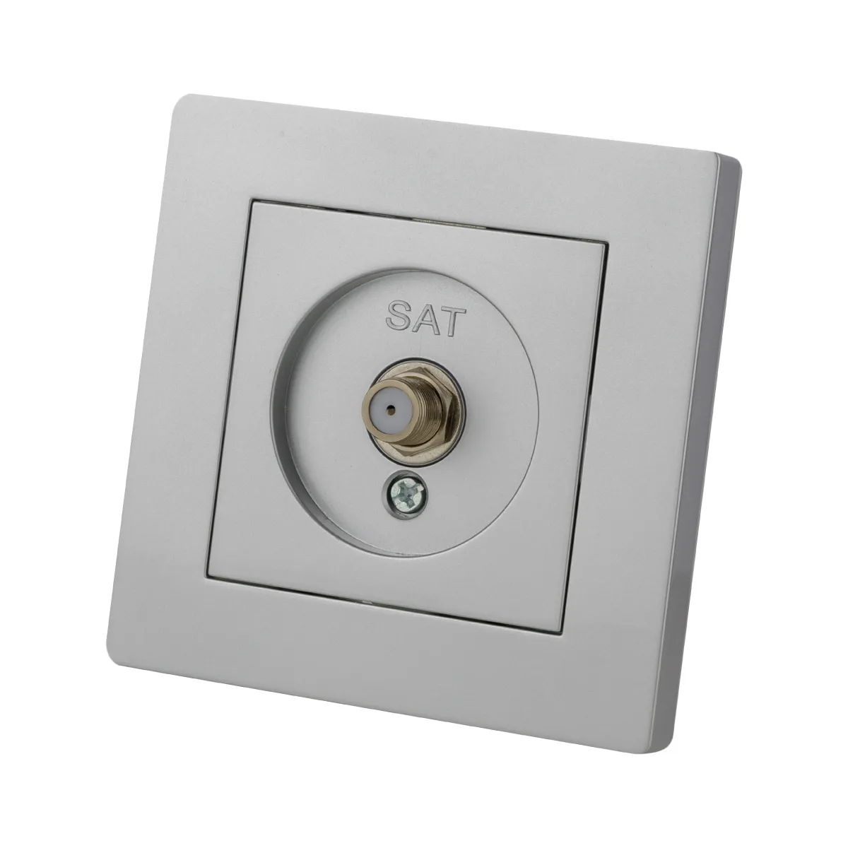 Priză SAT (conector F) 0-2400MHz metalic argintiu "Senezh" TDM