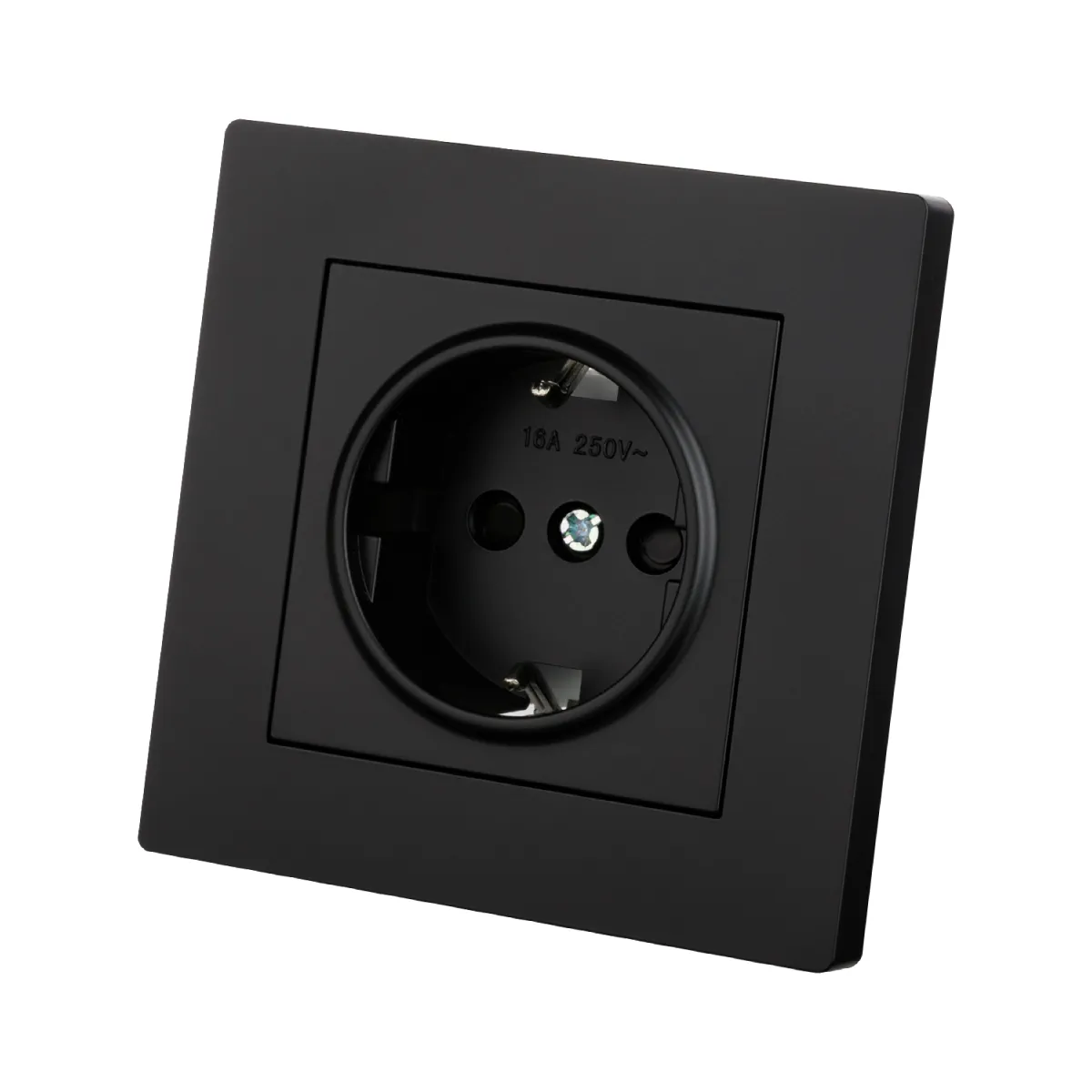 Priză 2P+Z 16A 250V cu protecție la șoc neagră "Senez" TDM