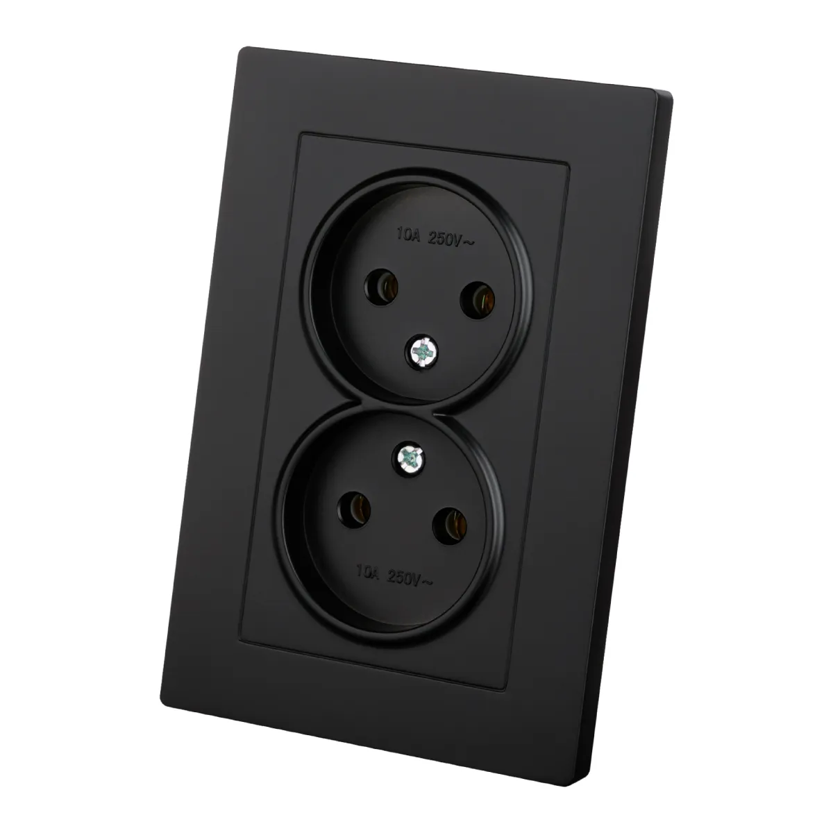 Priză dublă 2P 10A 250V neagră "Senez" TDM