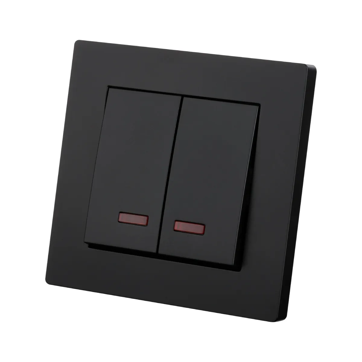Comutator 2 grupuri cu iluminare 10A negru "Senez" TDM