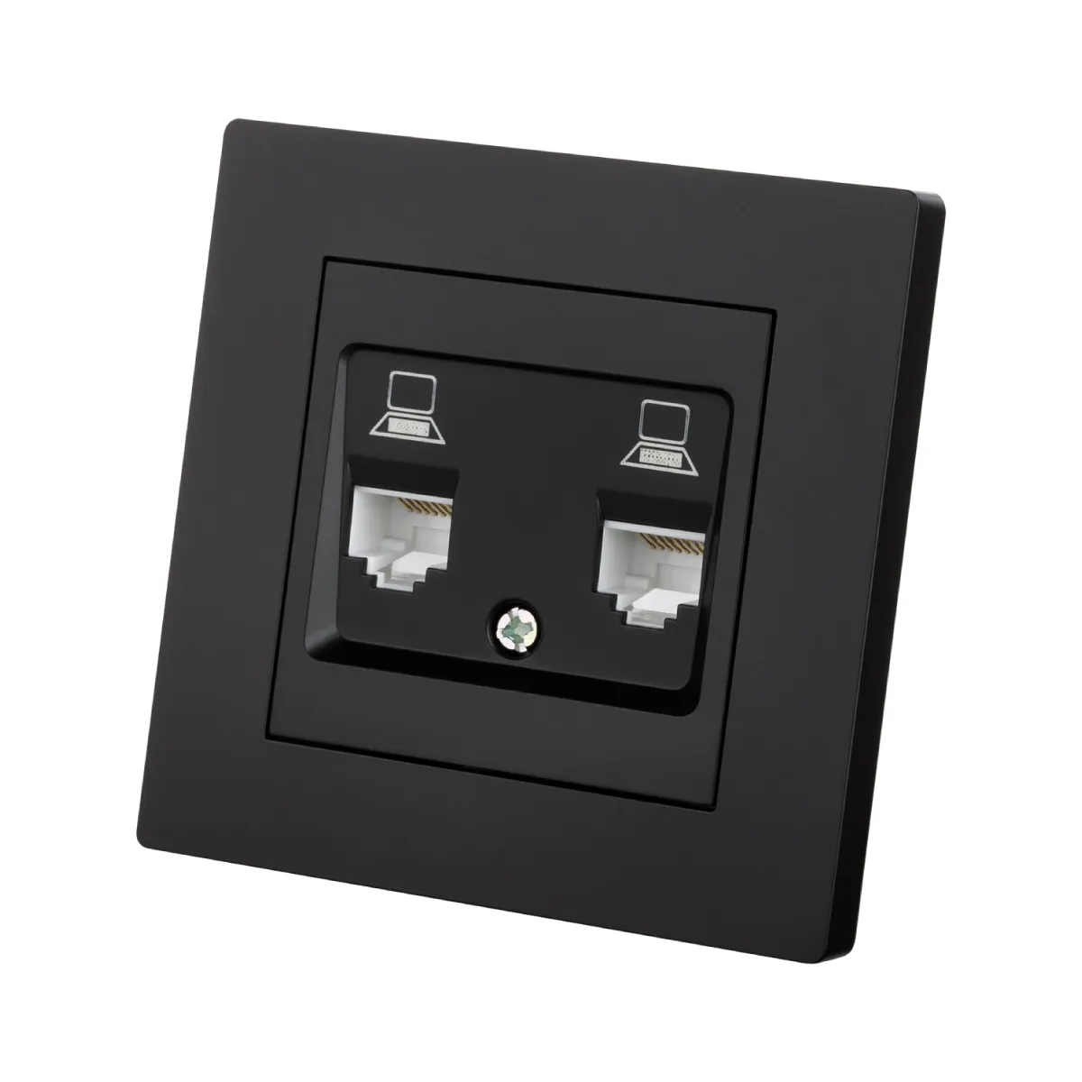 Priză dublă pentru computer RJ45 neagră "Senez" TDM