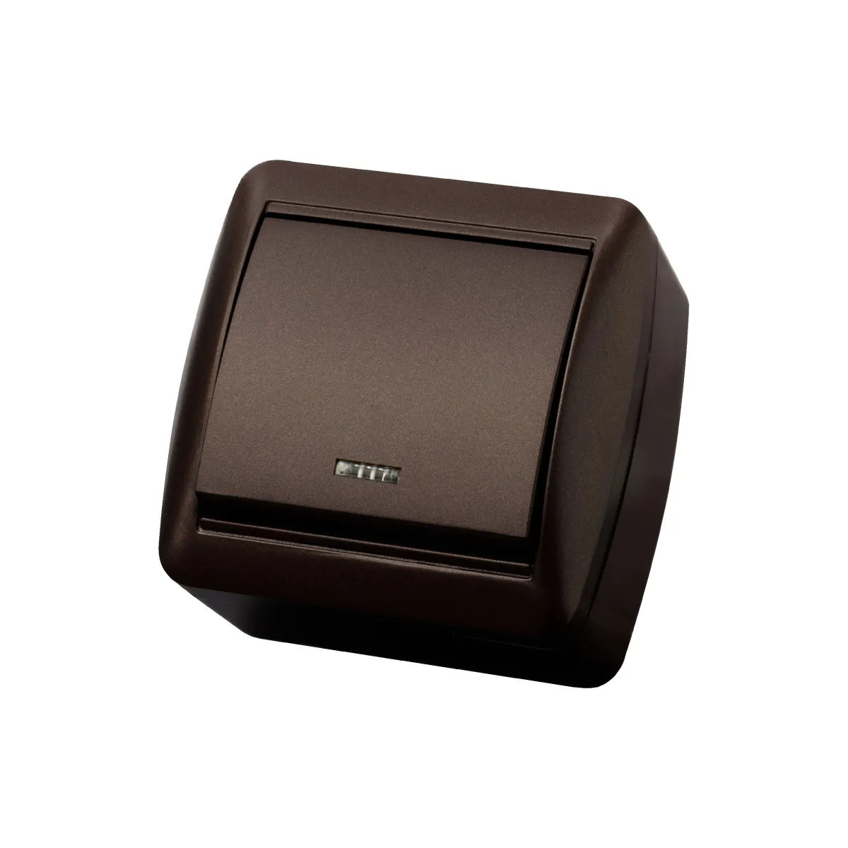 Comutator 1-cl. de montaj deschis cu iluminare IP44 10A ciocolată "Seliger" TDM