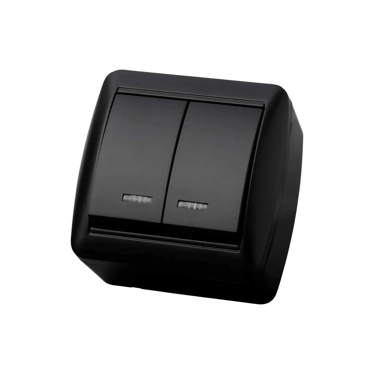 Comutator 2-cl. de montaj deschis cu iluminare IP44 10A grafit "Seliger" TDM