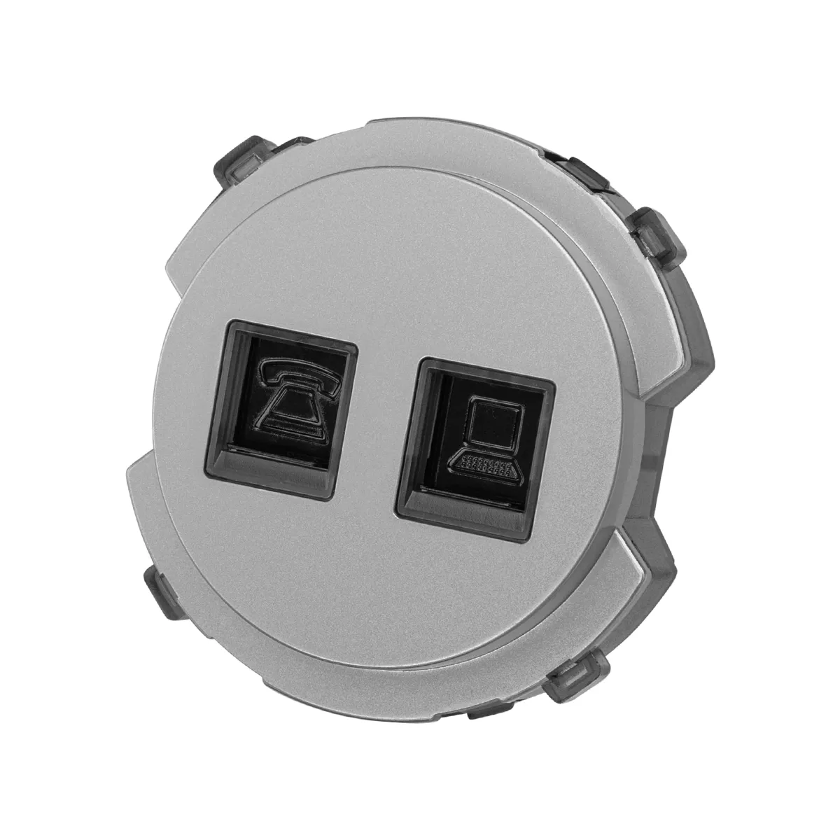 Розетка телефонна RJ11 + комп'ютерна RJ45 плата, "Байкал" TDM