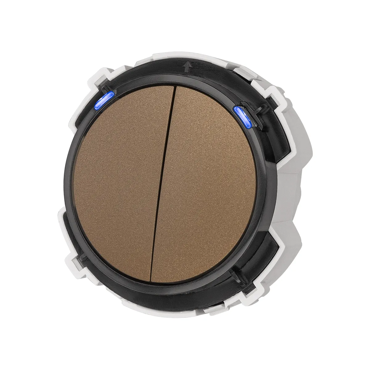 Comutator 2-cl. 16A 250V trecător mecanism buton bronz, "Bajkal" TDM