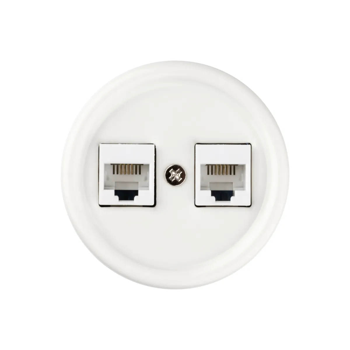 Priză dublă telefon RJ11 albă «Bolon» TDM