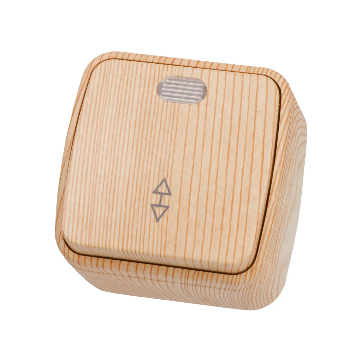 Comutator pe 2 direcții 1-cl. de montaj deschis cu iluminare IP20 10A, pin "Dacha" Narodnaya