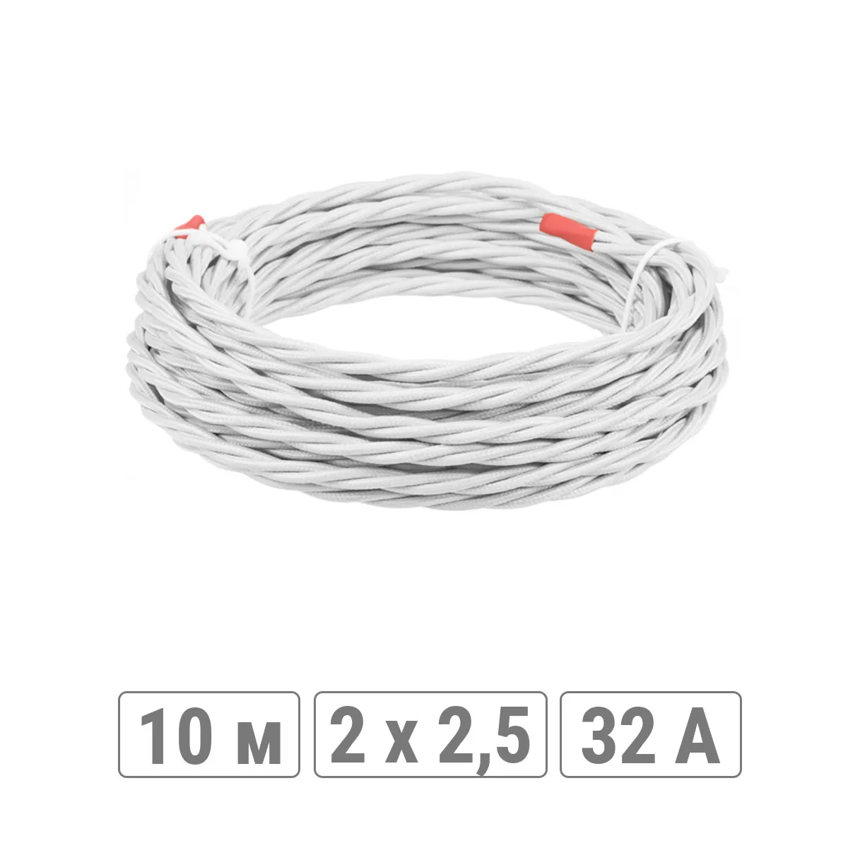 Cablu retro "Эко" 2х2,5 torsadat ГОСТ alb (10м) TDM