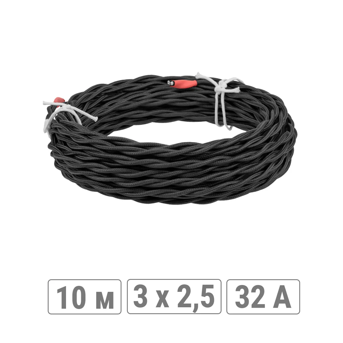 Cablu retro "Эко" 3х2,5 torsadat ГОСТ negru (10м) TDM