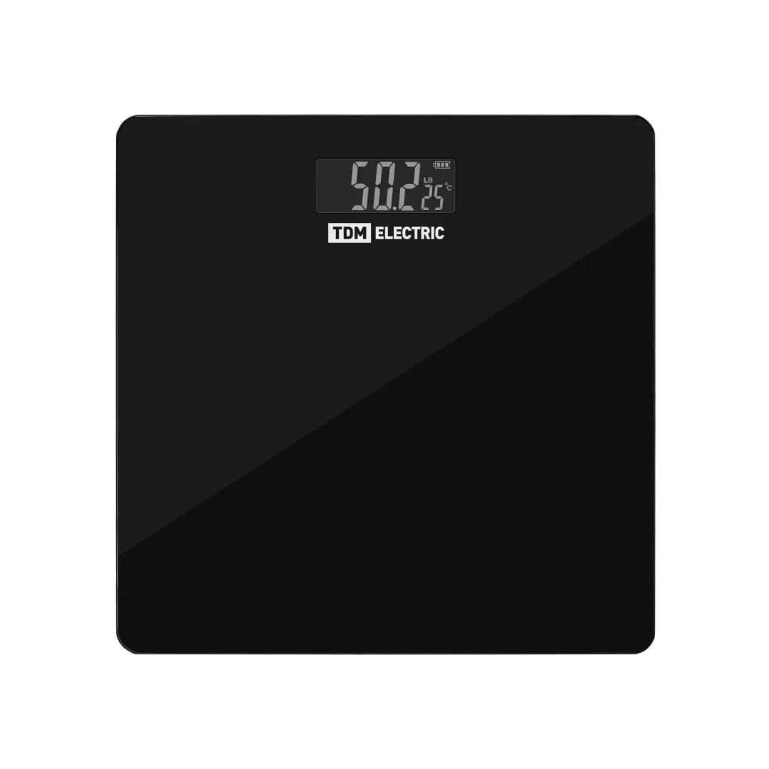 Cântar electronic de podea "Black Square", sticlă, diviziune 0,01 kg, max. 180 kg, 28x28 cm, TDM