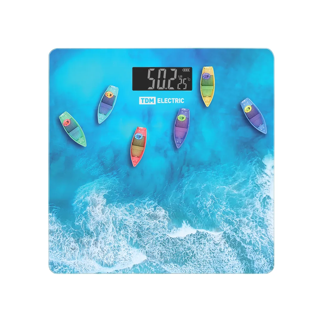 Cântar electronic de podea "Mare", sticlă, diviziune 0,01 kg, max. 180 kg, 28×28 cm, TDM